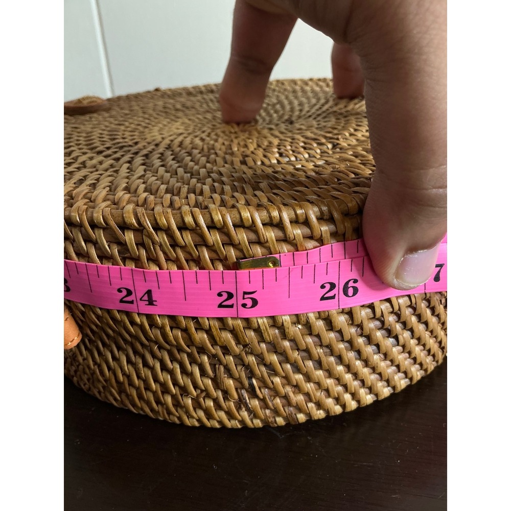 Poppy + Sage Crossbody Bag Women's Round Rattan Woven Straw Purse Boho Chic - Picture 11 of 14